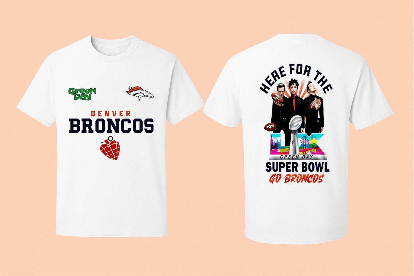 Denver Broncos NFL 2026 Super Bowl Green Day T-Shirt - White