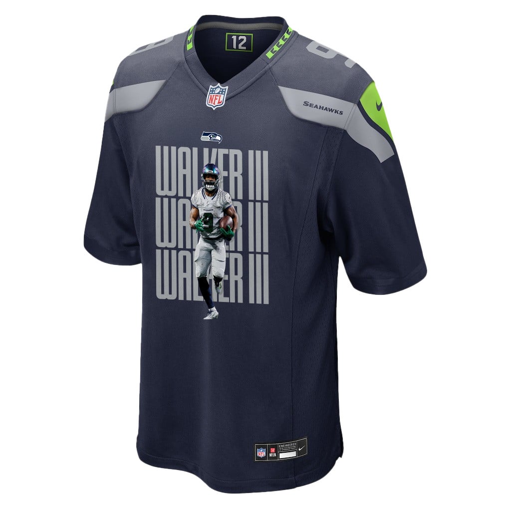 Kenneth Walker III 9 Seattle Seahawks Super Bowl LX Power & Precision Jersey – Navy