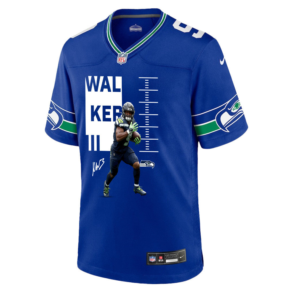 Kenneth Walker III 9 Seattle Seahawks Super Bowl LX Electric Run Threat Jersey – Royal Blue