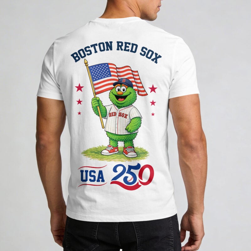 Boston Red Sox x 250 Years Of America Premium All Over Printed T-shirt - White