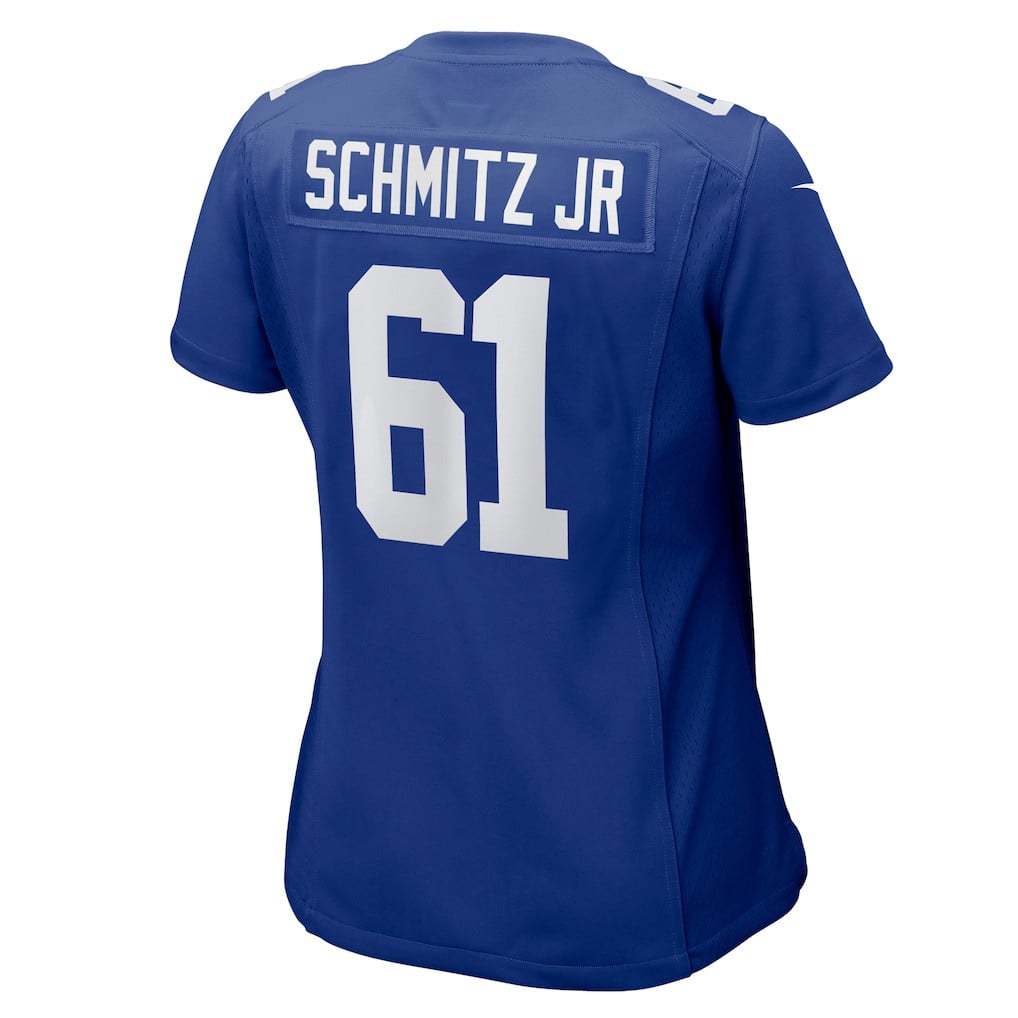 John Michael Schmitz Jr. 61 New York Giants Women's Team Game Jersey - Royal
