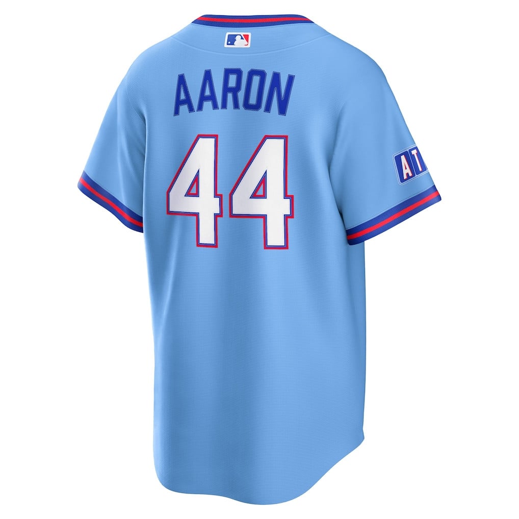 Hank Aaron 44 Atlanta Braves 2026 City Connect Jersey - Men, Powder Blue