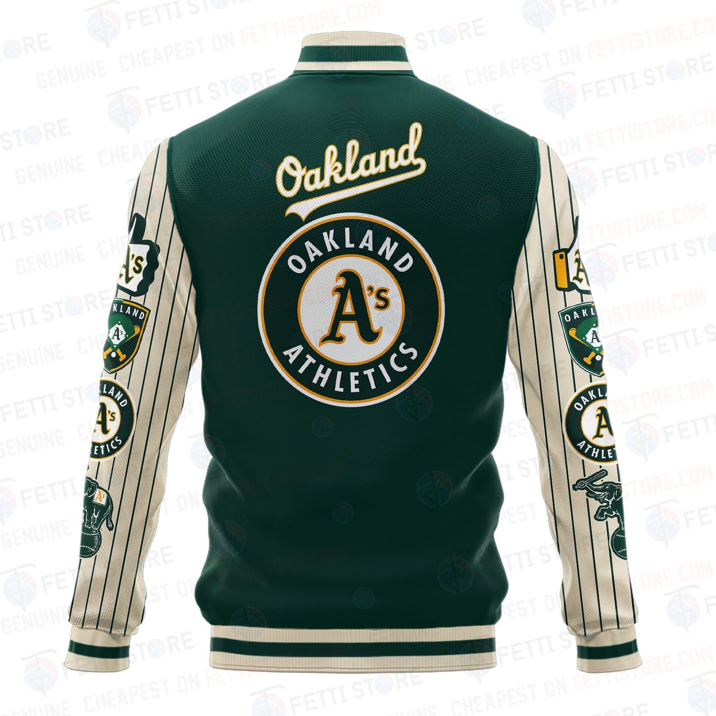 Oakland Athletics - Major League Baseball AOP Varsity Jacket V6 - All-Over-Printed Jacket