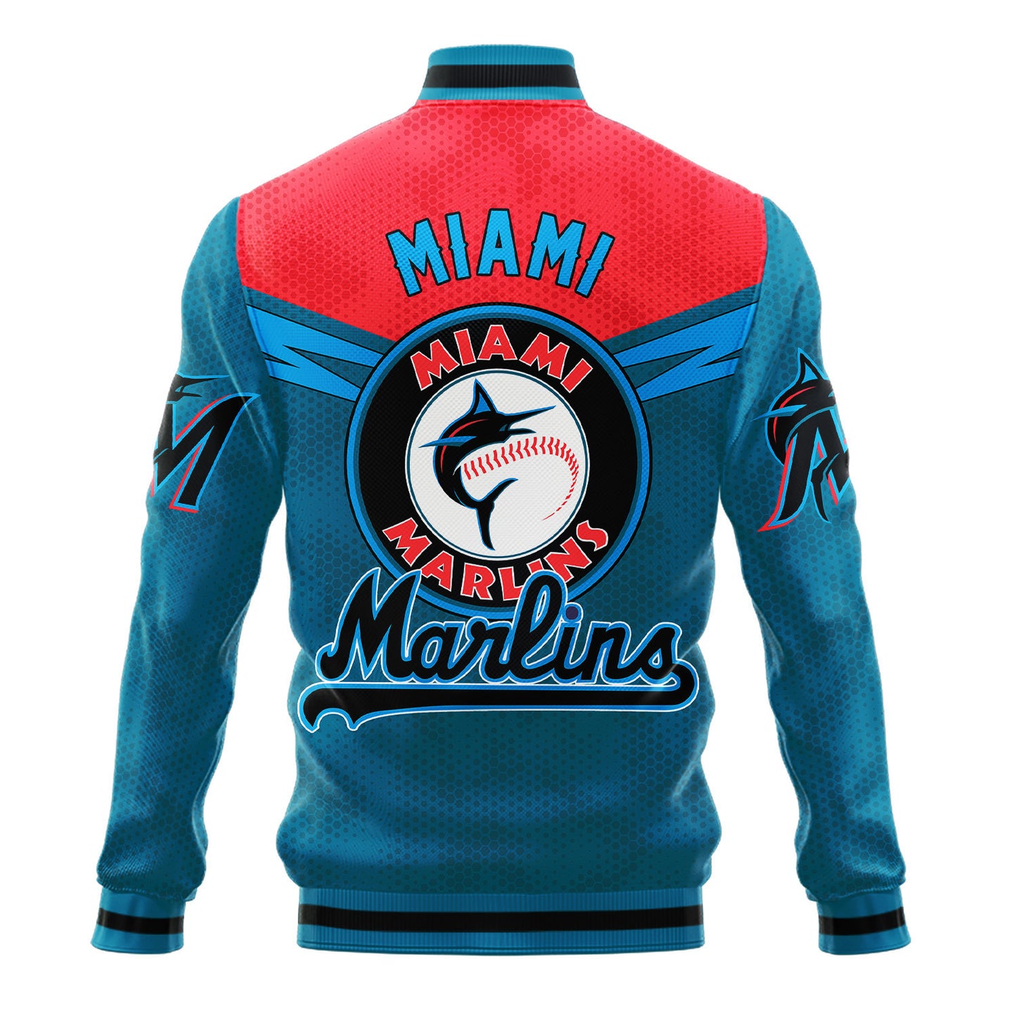 Miami Marlins - Major League Baseball AOP Varsity Jacket V7 - All-Over-Printed Jacket