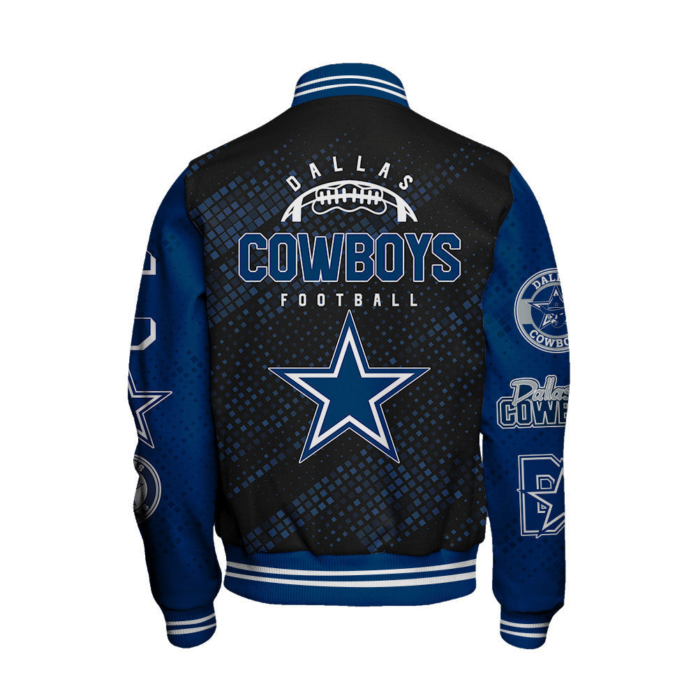Dallas Cowboys National Football League Pattern Varsity Jacket SH1 V3 - All-Over-Printed Jacket