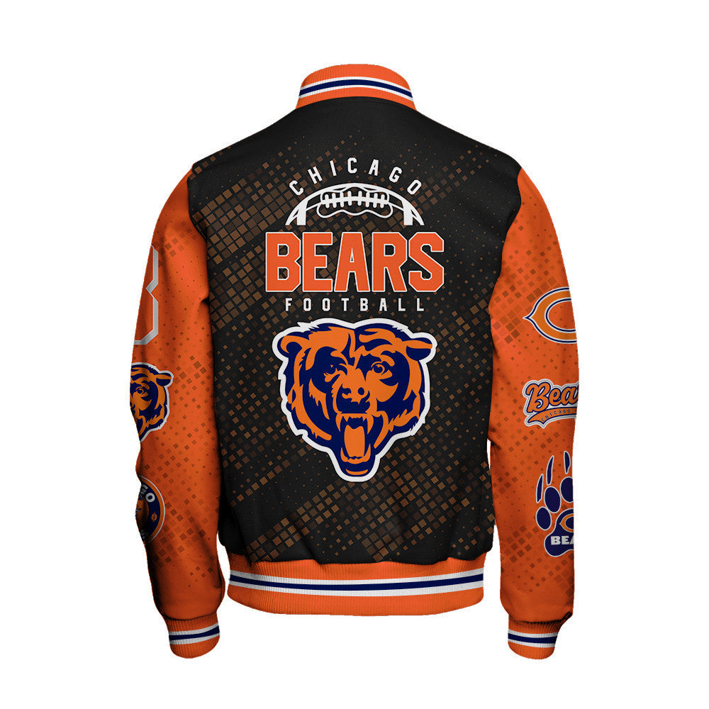 Chicago Bears National Football League Pattern Varsity Jacket SH1 V3 - All-Over-Printed Jacket