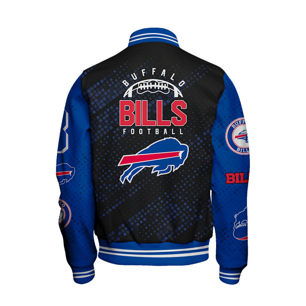 Buffalo Bills National Football League Pattern Varsity Jacket SH1 V3 - All-Over-Printed Jacket