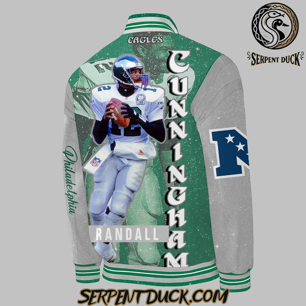 Philadelphia Eagles Coach Dawn Staley Baseball Jacket Varsity Jacket - White - All-Over-Printed Jacket