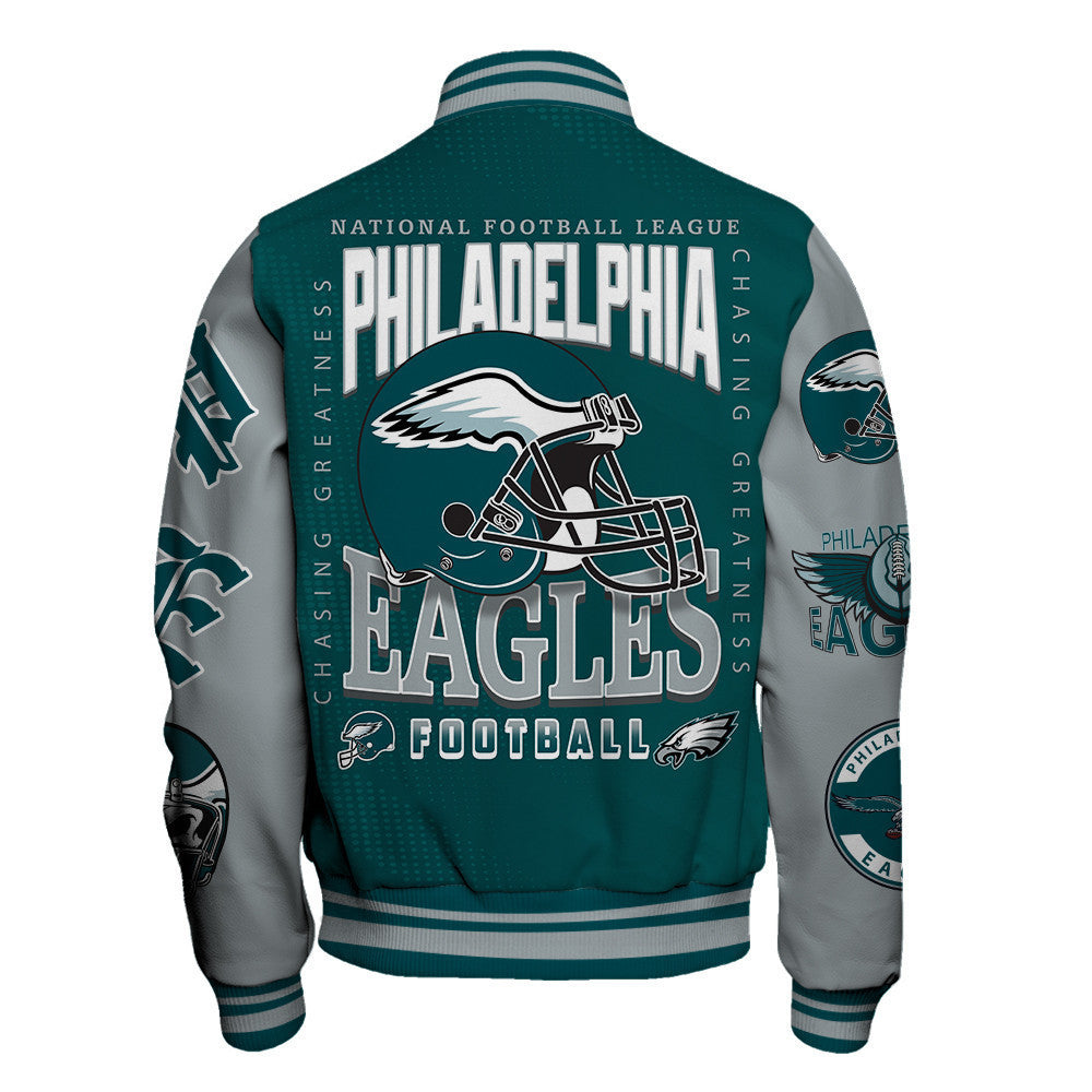 Philadelphia Eagles NFL 2024 National Football Conference Unisex Varsity Jacket V3 - All-Over-Printed Jacket