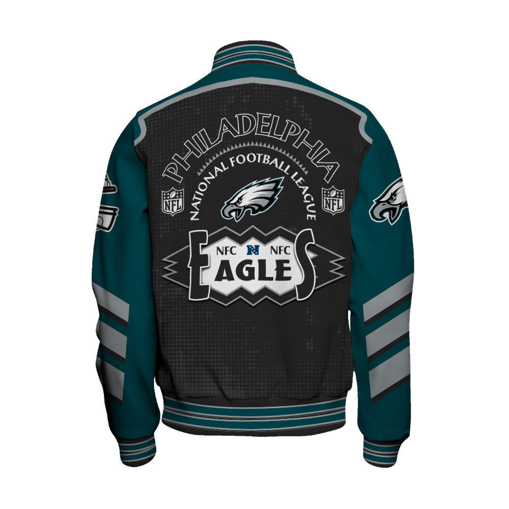 Philadelphia Eagles Football Team 2024- 25 Relentless Determination Unisex Varsity Jacket - All-Over-Printed Jacket