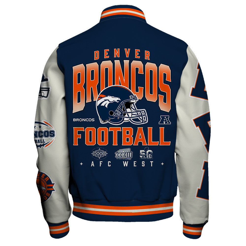 NFL Denver Broncos Team Legacy Vintage-Inspired Varsity Jacket