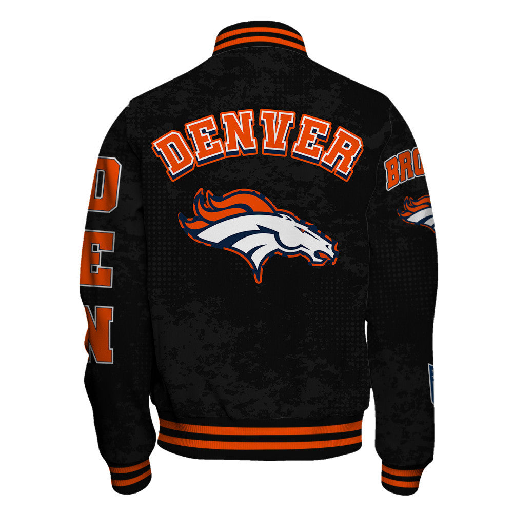 Denver Broncos NFL Blended Logo New Era Street Style Black Varsity Jacket