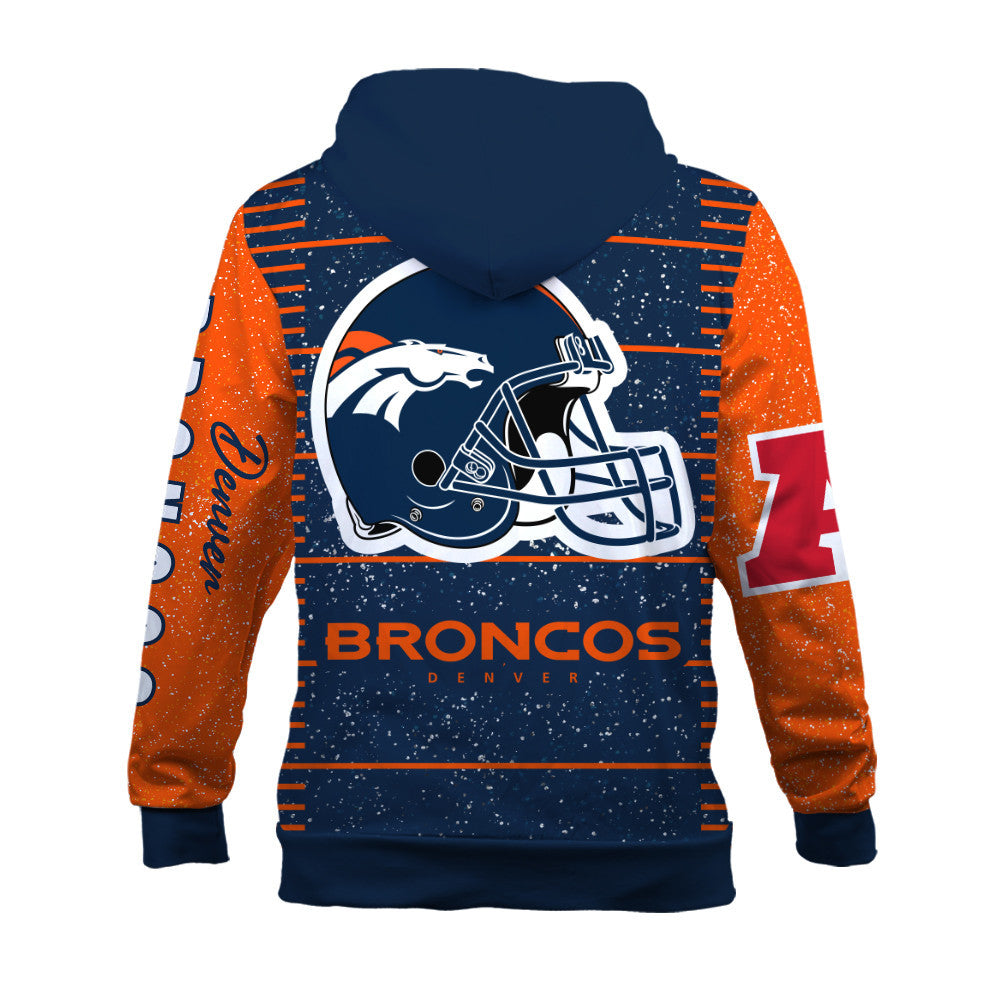 Denver Broncos Exclusive National Football League Graphic Design 3D Zip Hoodie