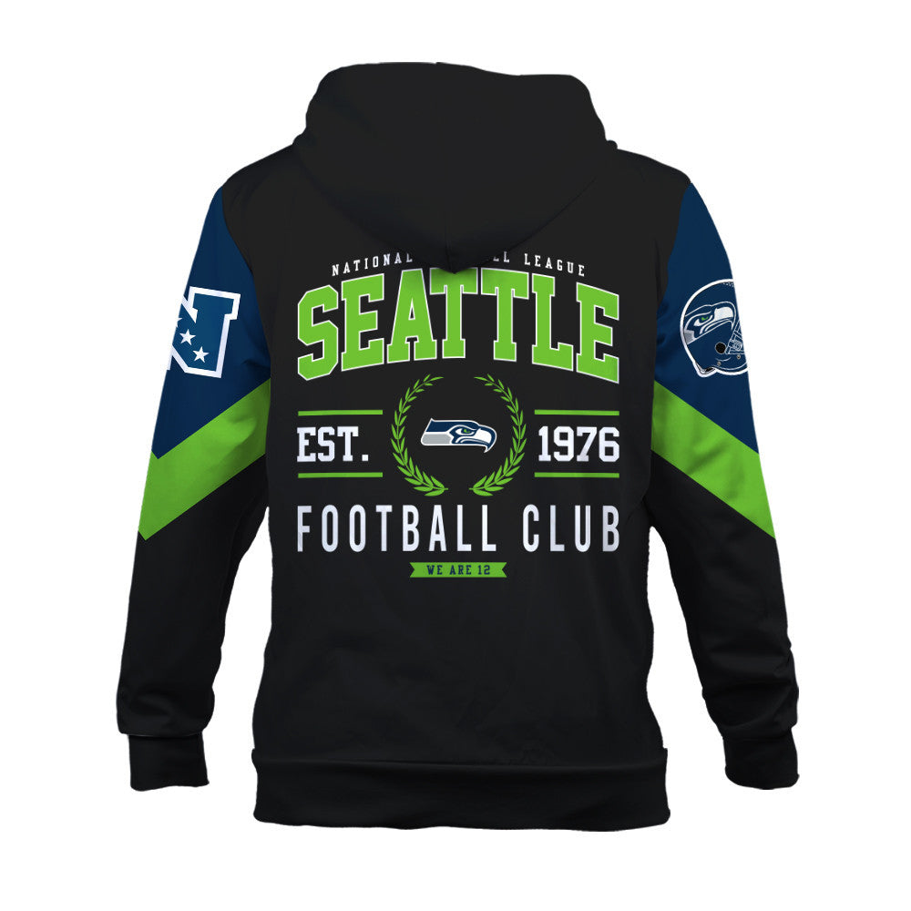 Seattle Seahawks Football Club Iconic Logo We Are 12 3D Hoodie