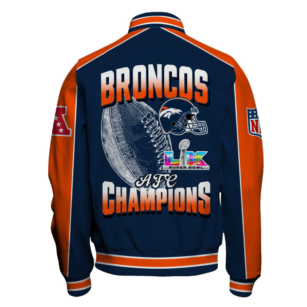 Denver Broncos Courage & Glory 2025 AFC Conference Champions Varsity Jacket