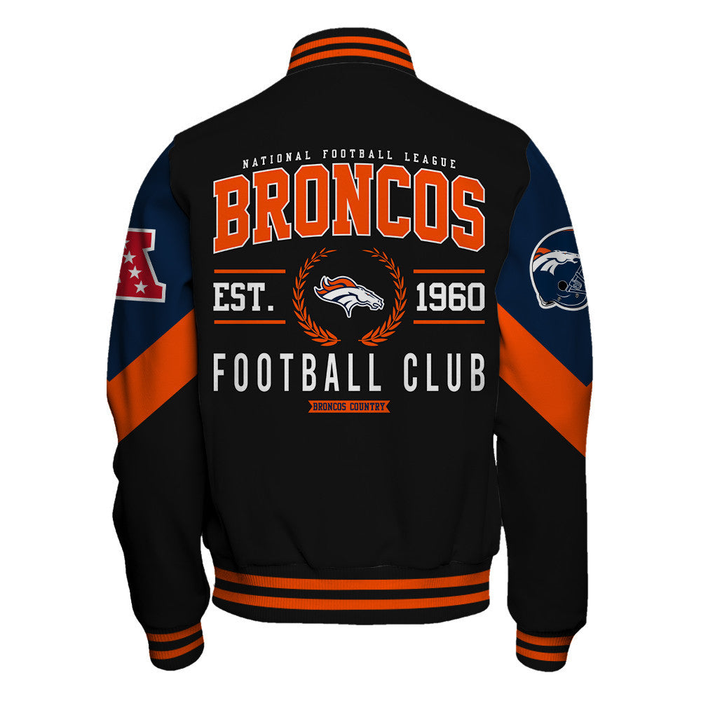 Denver Broncos Football Club Iconic Logo Broncos Country Varsity Jacket