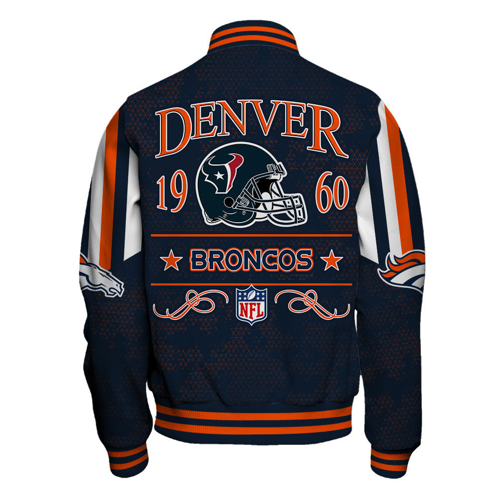 Denver Broncos In Full Retro Pattern, Super Bowl LX Varsity Jacket