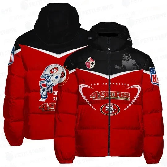 San Francisco 49ers Red & Black 3D Down Jacket