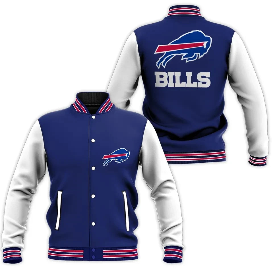 Buffalo Bills NFL 3D Printed Baseball Jacket with Classic Graphics