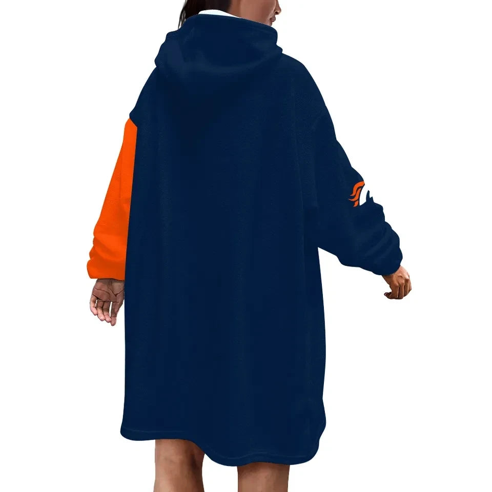 Denver Broncos Oversized Blanket Hoodie – 3D Printed Comfort, Fierce Fan Style