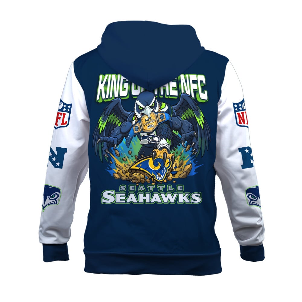 Seattle Seahawks King of The NFC 2025-26 Champions 3D Hoodie