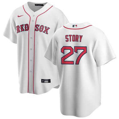 Trevor Story 27 Boston Red Sox Home Custom Men Jersey - White Jersey