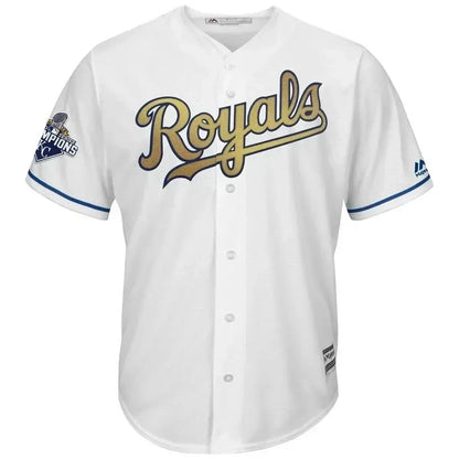Alex Gordon Kansas City Royals World Series Champions Gold Program Cool Base Player Jersey - White
