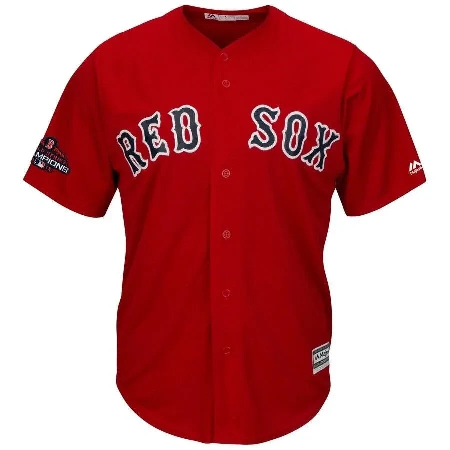 Boston Red Sox 2018 World Series Champions Team Logo Jersey - Scarlet