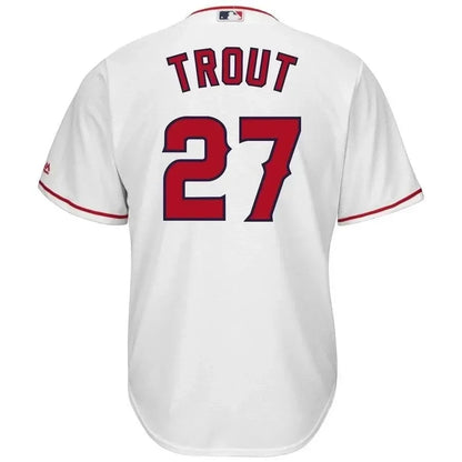 Mike Trout 27 Los Angeles Angels Big And Tall Cool Base Player Jersey - White