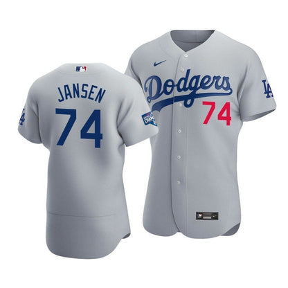 Men's Los Angeles Dodgers Kenley Jansen 74 2020 World Series Champions Alternate Jersey Gray