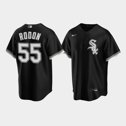 Men's Chicago White Sox 55 Carlos Rodon Black Alternate Jersey Jersey