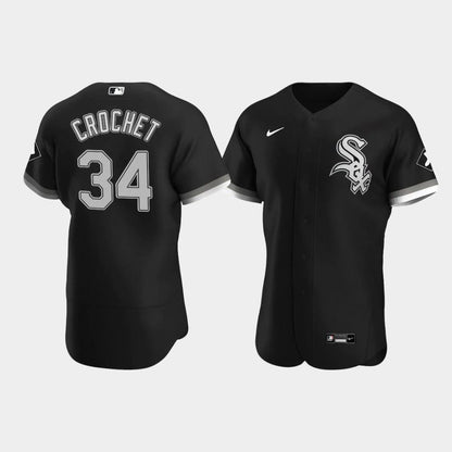 Men's Chicago White Sox 34 Garrett Crochet Black Alternate Jersey Jersey