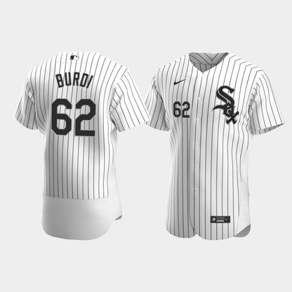 Men's Chicago White Sox 62 Zack Burdi White Home Jersey Jersey