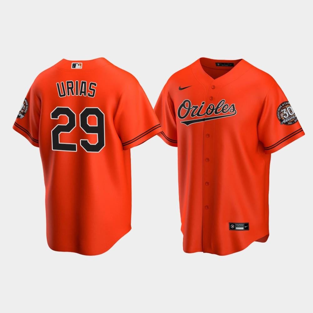 Men's Baltimore Orioles Ramon Urias 29 Alternate Team Orange Jersey Jersey