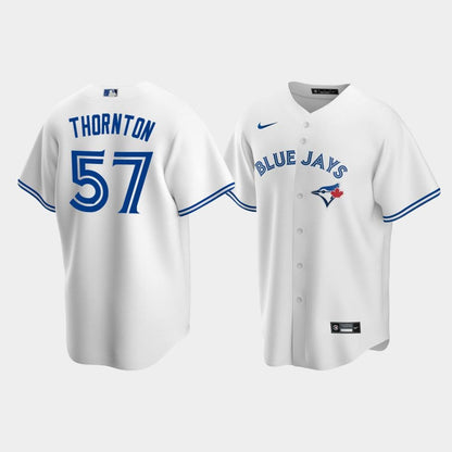 Men's Toronto Blue Jays 57 Trent Thornton White Home Jersey Jersey