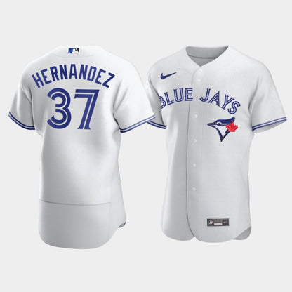 Men's Toronto Blue Jays 37 Teoscar Hernandez White Jersey Jersey