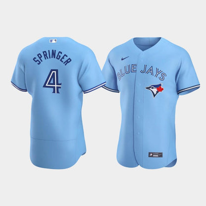George Springer 4 Toronto Blue Jays Light Blue Alternate Jersey Jersey