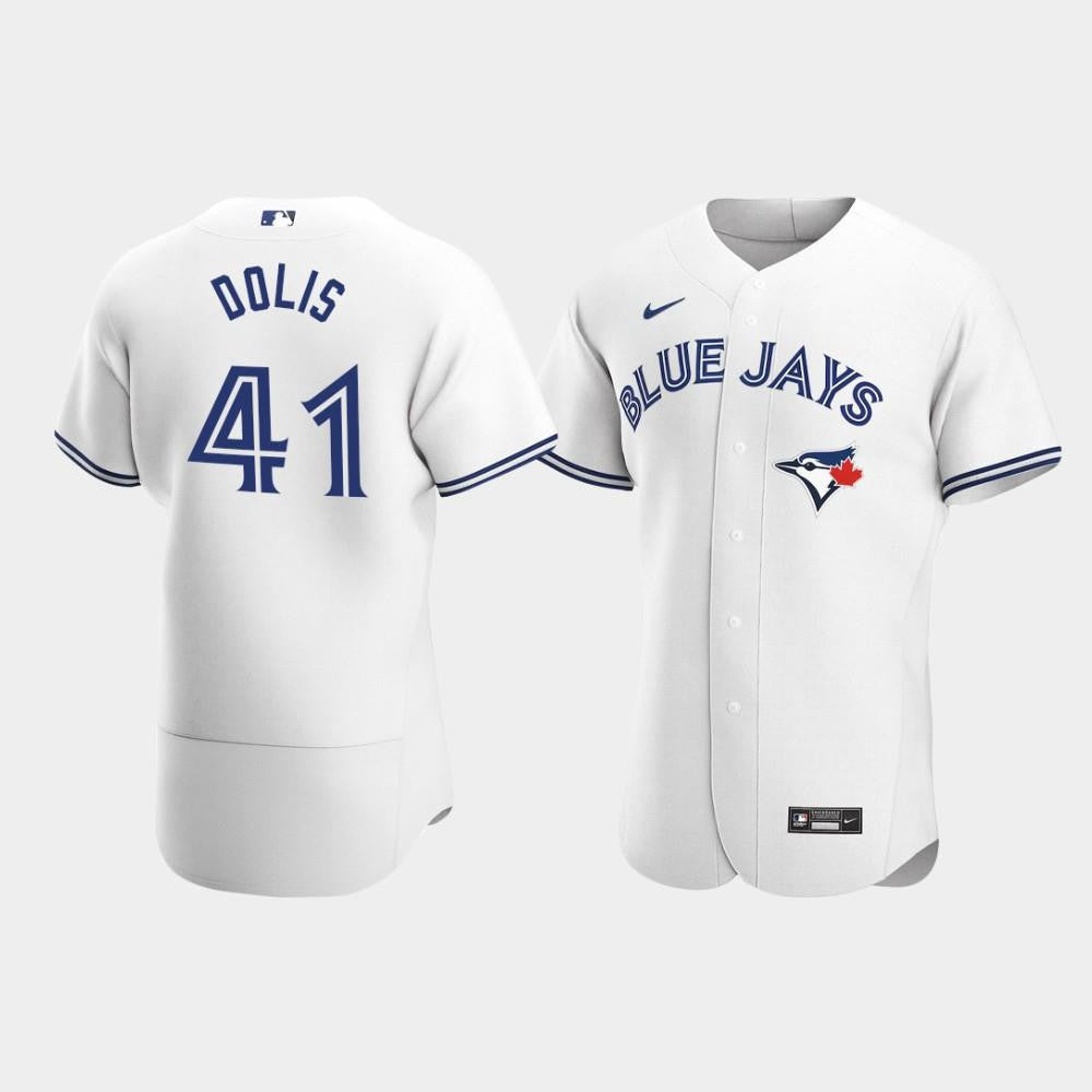 Men's Toronto Blue Jays 41 Rafael Dolis White Home Jersey Jersey