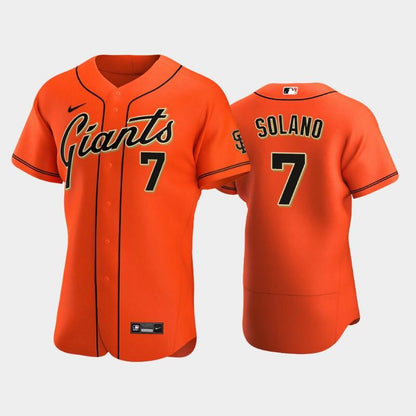 San Francisco Giants 7 Donovan Solano Alternate Jersey Orange Jersey