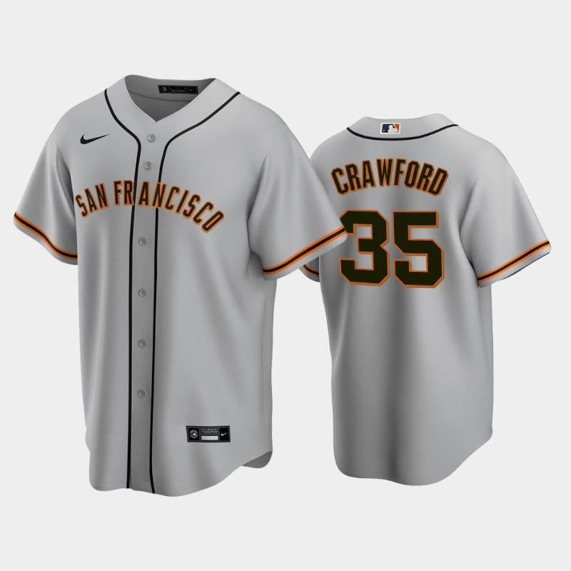 San Francisco Giants 35 Brandon Crawford Gray Road Jersey Jersey