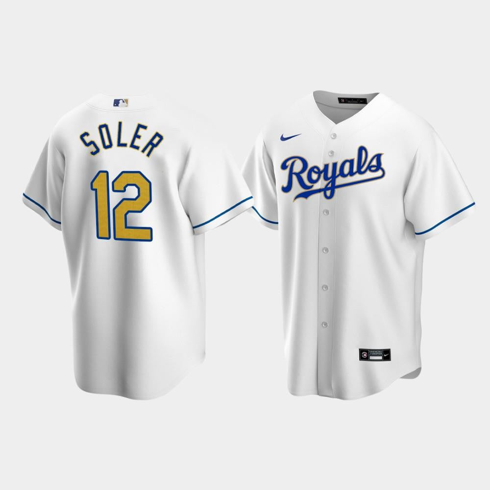 Men's Kansas City Royals Jorge Soler 12 White Home Cool Base Jersey Jersey