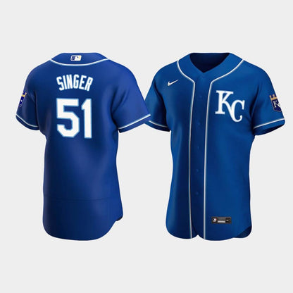 Brady Singer 51 Kansas City Royals Royal Alternate Jersey Jersey