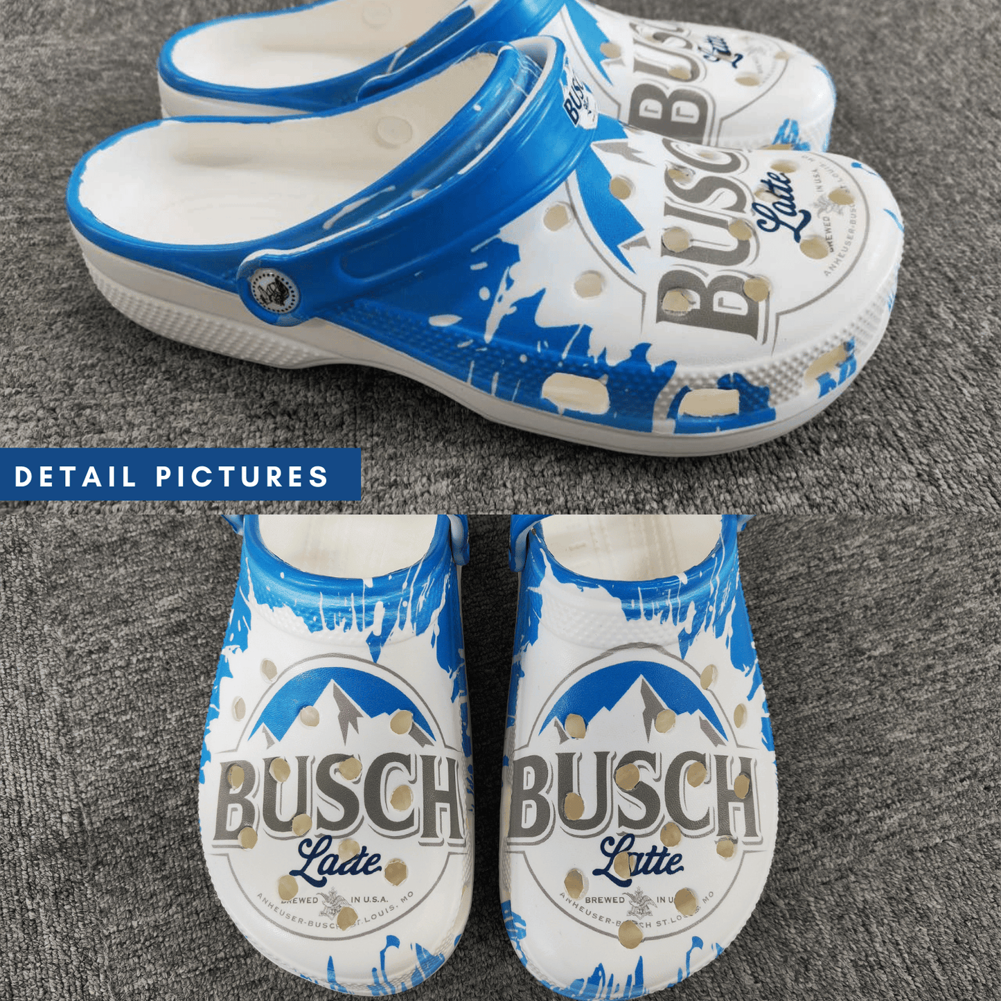 Buffalo Bills Custom Name Pattern Crocs Classic Clogs Shoes In Blue & White - AOP Clog