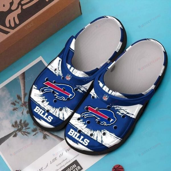 Buffalo Bills In Blue Crocs Crocband Clog Comfortable Water Shoes - AOP Clog