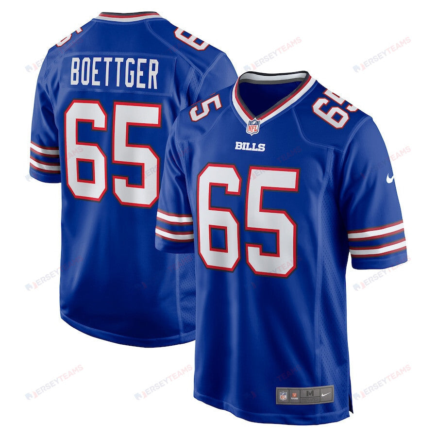 Ike Boettger 65 Buffalo Bills Game Player Jersey - Royal