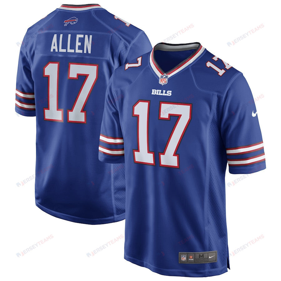 Josh Allen 17 Buffalo Bills Team Game Player Jersey - Royal