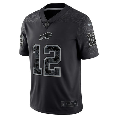 Jim Kelly 12 Buffalo Bills Retired Player RFLCTV Limited Jersey - Black