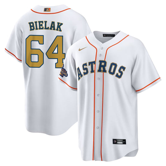 Brandon Bielak 64 Houston Astros 2023 Men Jersey - White/Gold