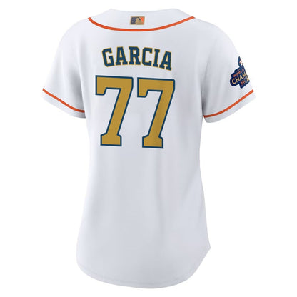 Luis Garcia 77 Houston Astros 2023 Women Jersey - White/Gold