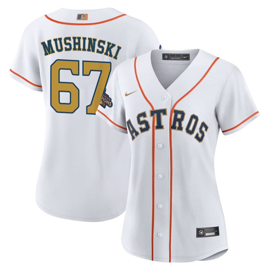 Parker Mushinski 67 Houston Astros 2023 Women Jersey - White/Gold